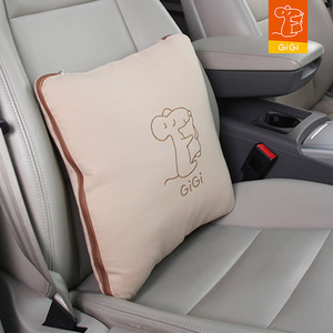 GiGi 汽车抱枕 车用护腰靠枕靠 车内抱枕被子两用 时尚空调被腰垫