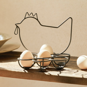 美式乡村装饰铁艺鸡蛋架鸡蛋篮美妆蛋收纳架子母鸡收纳创意蛋托