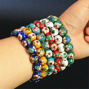 特价老北京景泰蓝手链手串花丝磨光铜胎掐丝珐琅手串首饰珠子