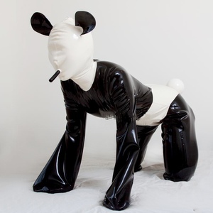 乳胶衣 胶衣 乳胶束缚衣 cos乳胶衣 连体衣 紧身衣 熊猫款束缚