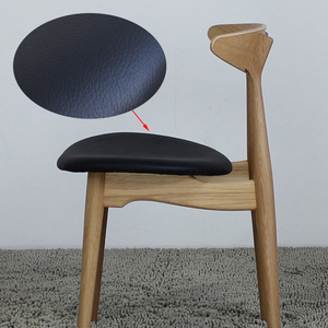 霍客森汉斯实木牛角椅简约餐椅欧式咖啡椅耐用椅水曲柳木质餐座椅