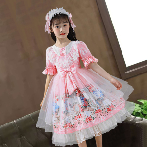 女童公主裙lolita连衣裙2021夏季短袖萝莉童装正版儿童洛丽塔裙子