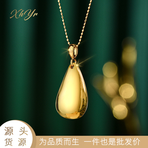 18k黄金水滴吊坠2022年新款潮au750正品小众设计感高级ins风时尚