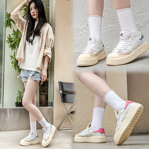 新百伦女鞋nb302米白蓝李智恩iu同款鞋厚底增高低帮板鞋男ct302oa