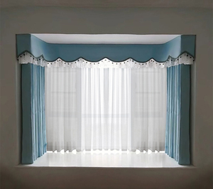 定制遮光窗帘防晒遮阳北欧轻奢u型l型卧室2020新款飘窗免打孔安装