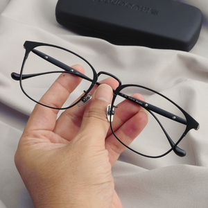 超轻纯钛眼镜框架男显脸小商务复古金丝边方框镜架潮近视平光镜女