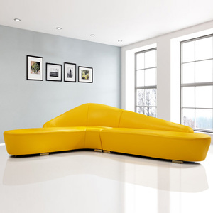 时尚个性真皮沙发简约创意异形客厅组合现代办公室休闲区接待家具
