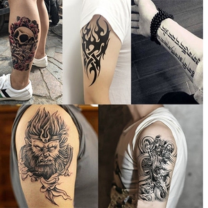 半臂花臂纹身贴防水男女持久仿真刺青鲤鱼骷髅死神赵云关羽艺妓