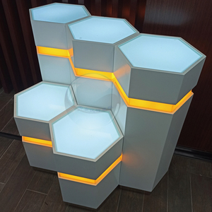 圆形展台定制南京异形展柜多功能玻璃柜智能指纹锁展台多边形柜台