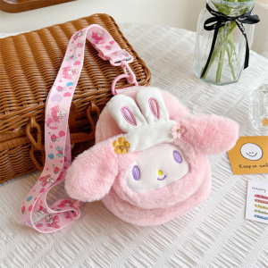 新款毛绒包包女孩毛毛包小兔子粉色少女心斜挎小包潮流单肩手提包