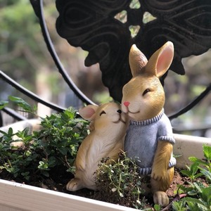 萌哒哒小兔子装饰花园摆件家居装饰庭院树脂工艺仿真动物
