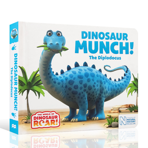 梁龙英文原版  幼儿儿童英语启蒙押韵绘本 恐龙知识认知 撕不烂硬