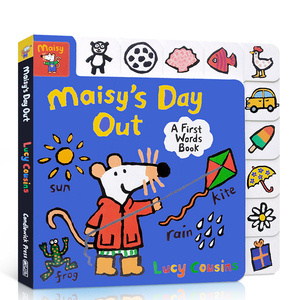 进口英文原版Maisy's Day Out: A First Words Book小鼠波波系列梅西外出 幼儿童识字启蒙学单词纸板书图画书亲子互动共读童书正版