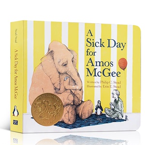 凯迪克奖绘本 英文原版A Sick Day for Amos McGee阿莫的生病日爱与关怀 儿童启蒙纸板书 亲子阅读睡前晚安故事绘本读物 3-6岁