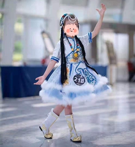 22快乐阳光儿童演出服蒙古族女童藏族洁白哈达藏族阿爸表演服出租
