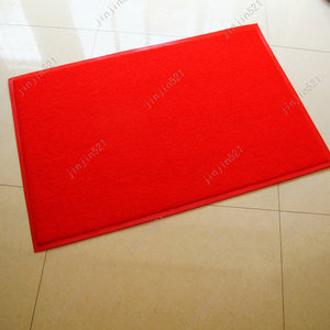 丝圈地垫塑料地毯pvc进门红色入户欢迎光临门垫迎宾定制门厅门口