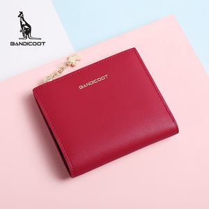 袋鼠钱包女短款2022新款时尚真皮女士零钱包韩版学生2折叠小钱夹