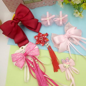 手工diy发饰丝带蝴蝶结儿童头饰品制作自制发箍发卡发夹diy材料包