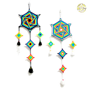 霓虹丨曼达拉 毛线手工编织 上帝之眼绕线材料包 ins风壁挂墙装饰