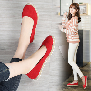 女士北京布鞋红色