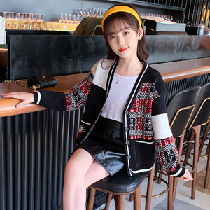 女童针织开衫秋季十岁8女孩9秋装10十二12毛衣13春秋7薄款6外套九