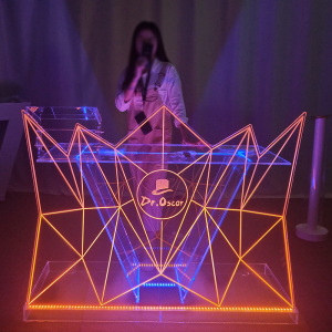 定制dj台亚克力打碟台酒吧ktv包厢调音机夜店道具led七彩发光台