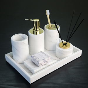 欧式家居大理石卫浴摆件浴室用品套装卫生间洗漱台洗手台装饰轻奢