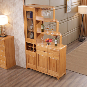 简约现代实木1米2双面玄关柜酒柜门厅柜隔断屏风艺术简约客厅鞋柜