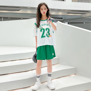 佑恩堡旗舰店天猫儿童篮球服套装男童假两件小学生运动服宝宝女孩