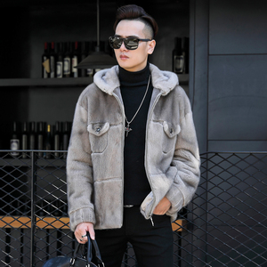 貂皮大衣男青年潮款整貂