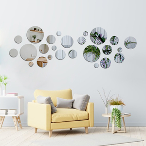 创意亚克力墙贴3d立体圆形自粘玄关沙发背景墙镜面装饰贴镜子墙贴