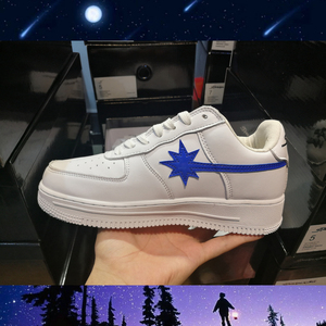 starwalklow白色蓝星小白鞋联名易烊千玺明星同款原创小众鞋女