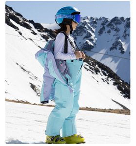 儿童滑雪服分体套装单双板加厚防水防风羽绒服滑雪衣裤户外装备