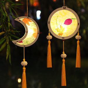 小孩玩的古风灯笼儿童diy材料手工汉服拍照宫灯小正月十五花灯