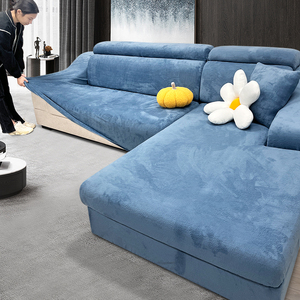 加厚毛绒弹力沙发套罩组合式防猫抓懒人万能沙发盖布通用简约现代