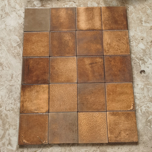 78谢军霖1234567淘宝国马家赤贫风复古小花砖法式棕色瓷砖厨房卫生