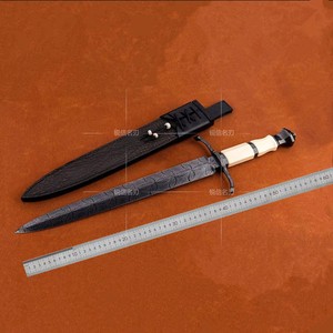 欧式短剑西洋剑 巴西名匠马塞洛锻造大马士革剑艺术刀剑 未开刃