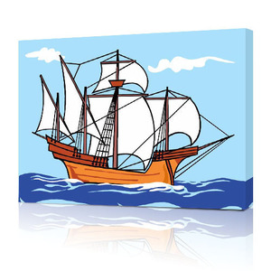 佳彩天颜数字油画diy益智系列儿童卡通手绘装饰画 帆船20*30
