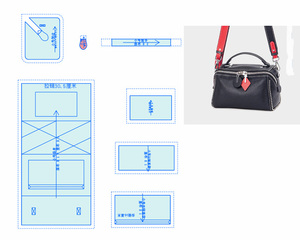 Ｓ1295小方包手作皮包手工diy斜挎小包袋裁剪1:1纸样lubyfeifei