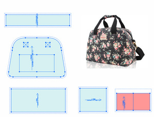 s1209行李手提包大容量旅行包帆布棉麻牛津包包裁剪1:1牛皮纸样