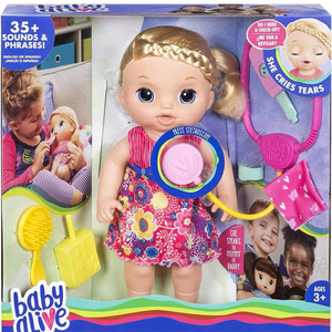 外贸孩之宝女孩过家家BabyLive会哭流泪发声仿真娃娃公仔护理玩具