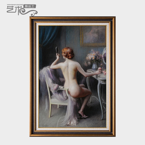 世界名油画《法国裸体女性》纯手绘人物艺术美欧式玄关装饰挂248