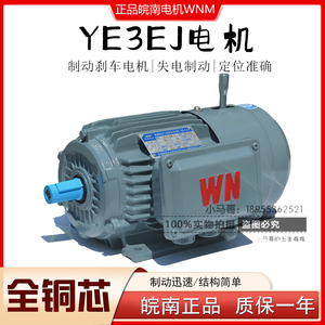 皖南电机YE3EJ电磁制动WNM 失电刹车三相异步电动机4级1400转/分