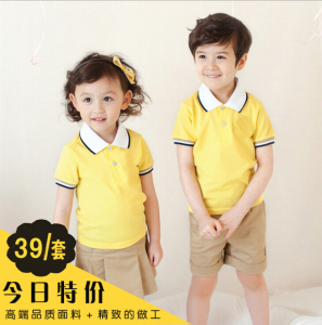 幼儿园园服夏季新款六一儿童纯棉英伦套头韩版小学生校服套装定制