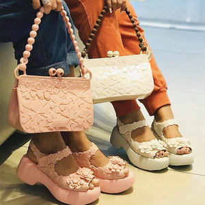 2022新款梅丽莎女包melissa复古花朵文艺手提包斜跨包两用果冻包