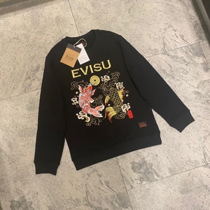 日本潮牌代购秋冬ev福神双鱼锦鲤刺绣情侣款套头印花休闲卫衣男士