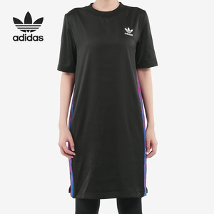 Adidas/阿迪达斯官方正品三叶草女子短袖圆领运动连衣裙 FL0041