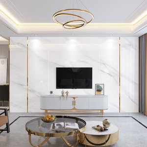 背景墙实木格栅大理石瓷砖现代简约客厅影视墙2021款186人付款3580