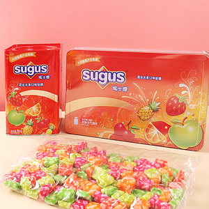 sugus瑞士糖混合水果味软糖什锦橙子草莓味糖果年货送礼罐装礼盒