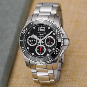 二手浪琴康卡斯系列l3.783.4.56.6三眼计时陶瓷圈瑞士名表41mm